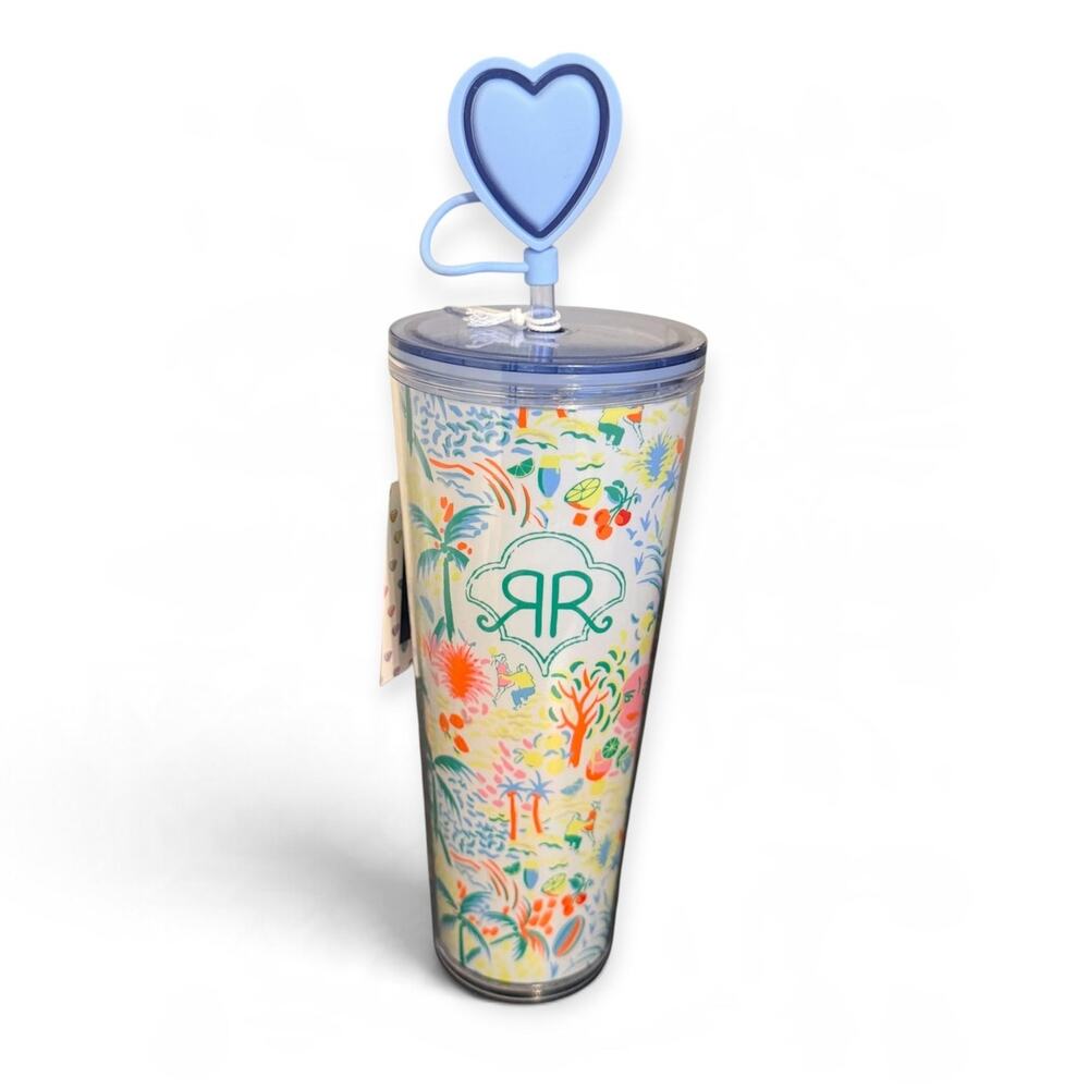 Roller Rabbit x Target Vacation Tumbler 24 oz with Heart Straw Topper